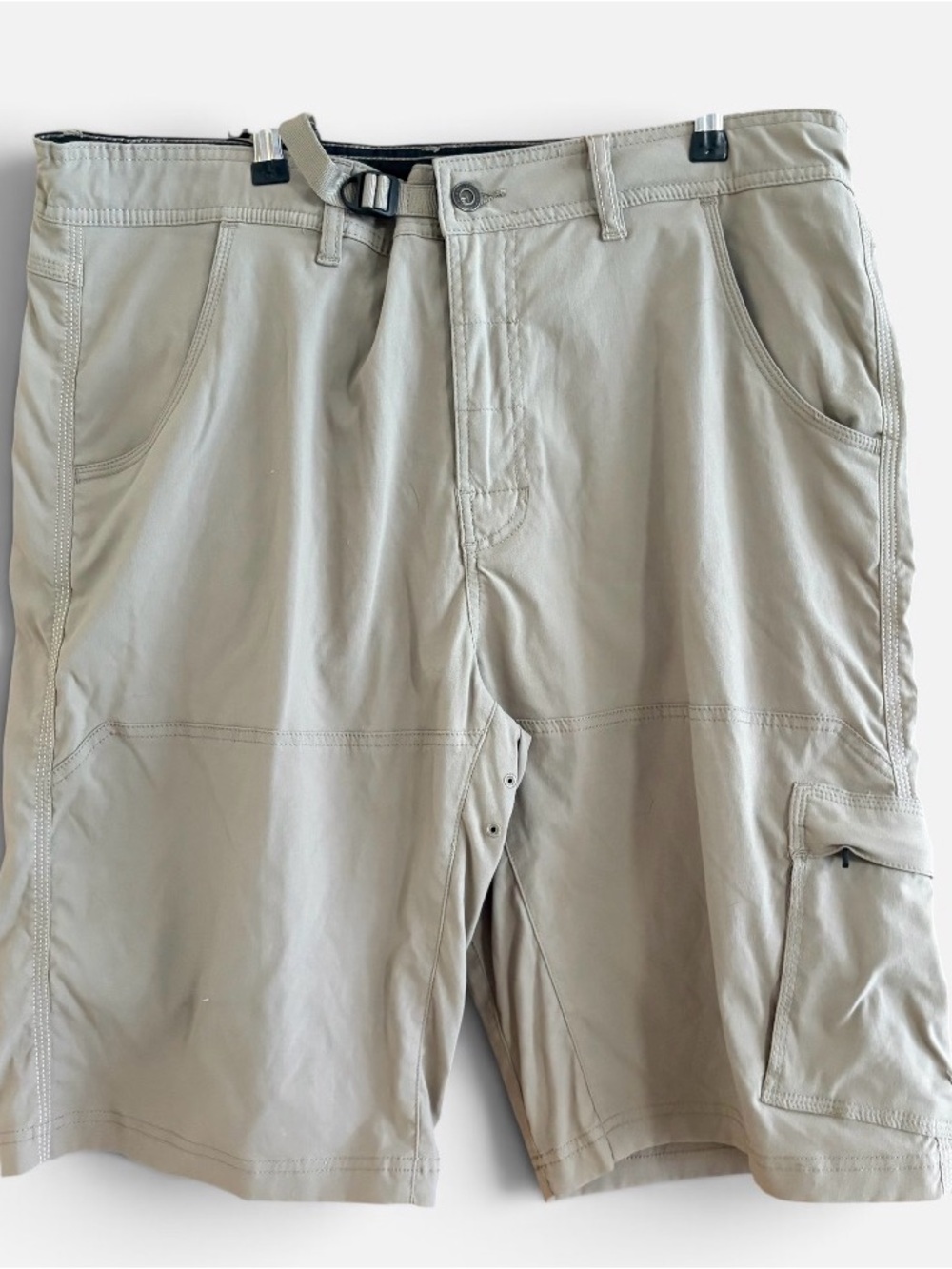 prAna Stretch Zion Hiking Cargo Shorts Tan Beige Gorpcore Men's 38